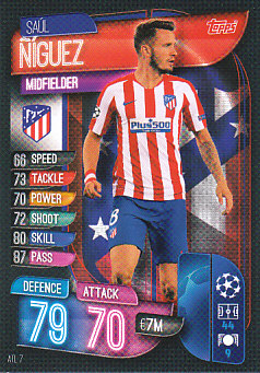 Saul Niguez Atletico Madrid 2019/20 Topps Match Attax CL #ATL7
